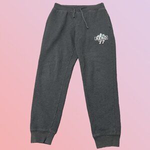 Aeropostale Dark Gray Men's Small Sweatpants with Drawstring and Stretchy Waist
